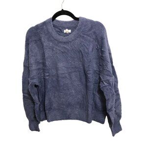 Aerie Womens Cozy Flurry Crewneck Sweater Fuzzy Blue Size S